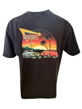 In-N-Out Burger Black Retro Sunset Graphic Tee Shirt Men L Large